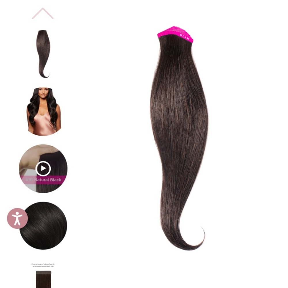 22’ Natural black Glam Seamless Tape In Extension